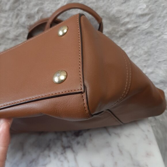 Coach F25205 Brown Tan Taylor Leather Alexis Caryall Tote - Picture 11 of 16